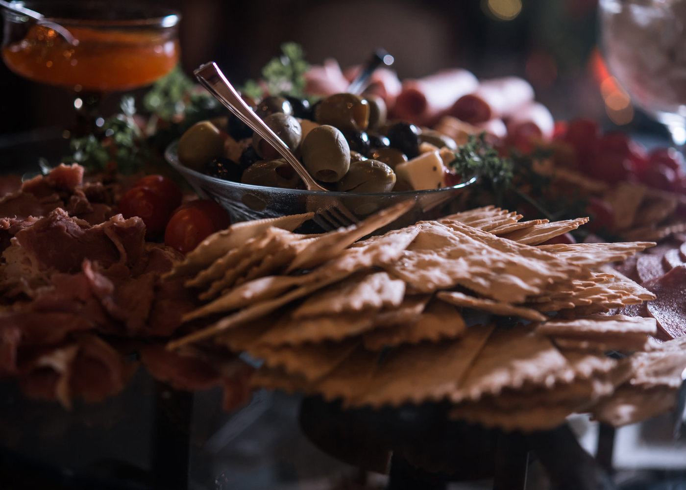 Catering tray of hors d'oeuvres prepared by Morel's